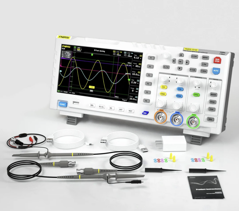 FNIRSI 1014D Tablet Oscilloscope 100MHz 2CH 1GSa/s with DDS Generator
