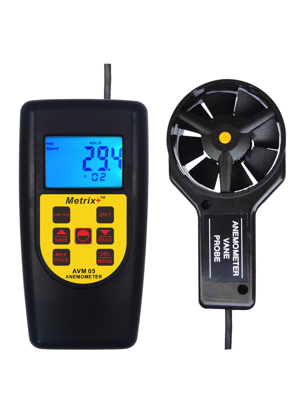 Metrix+ AVM 05 Digital Anemometer 0.4-45m/s Air Velocity Meter