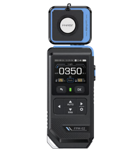 FNIRSI FPM-02 Digital Lux Meter 3-in-1 Illuminance Tester 99990 LUX 2.0" Color Screen