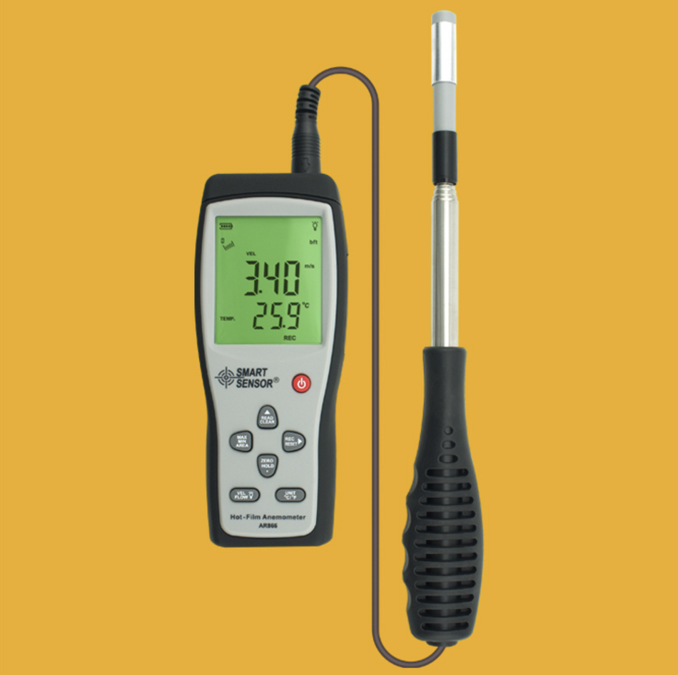 Smart Sensor AR866 Hot-Film Anemometer Precision Thermal Wind Speed Meter